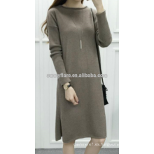 vestido casual de suéter de cuello alto de cachemir de mujer casual pullover